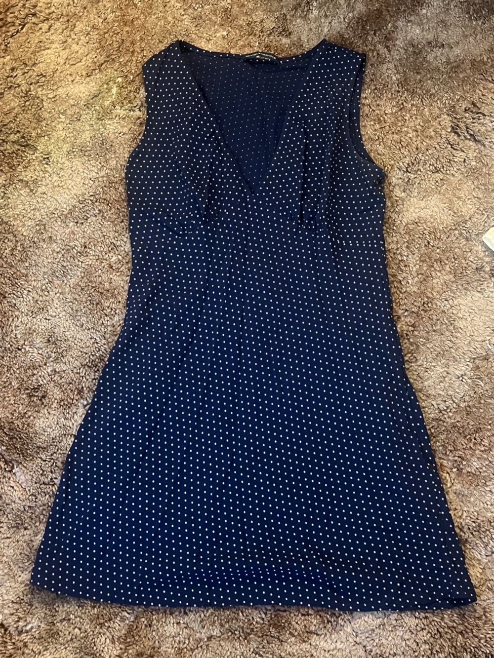 Brandy Melville Navy Polka Dot Dress